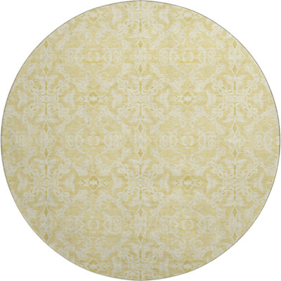 Premium Machine Washable Prisco Gold Rug