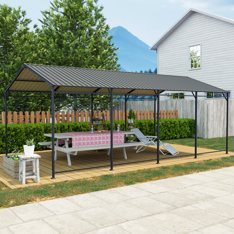 Heavy Duty 12*21 Ft Carport With Metal Frame, Suitable For Outdoor Parties And Vehicle Storage Ft, Duty, Carport, Multi - Purpose, Storage, Shows