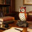 Lampe de table créative en forme de hibou avec base en résine et ampoule
