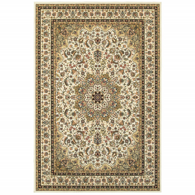 Tapis oriental ivoire / beige Greenwich, Rectangle 5 pi 3 po x 7 pi 6 po