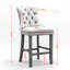 Velours de style Mid-Century, boutons, pieds en bois massif, de 2 chaises de bar rembourrées orange, capitonnage, hauteur réglable,