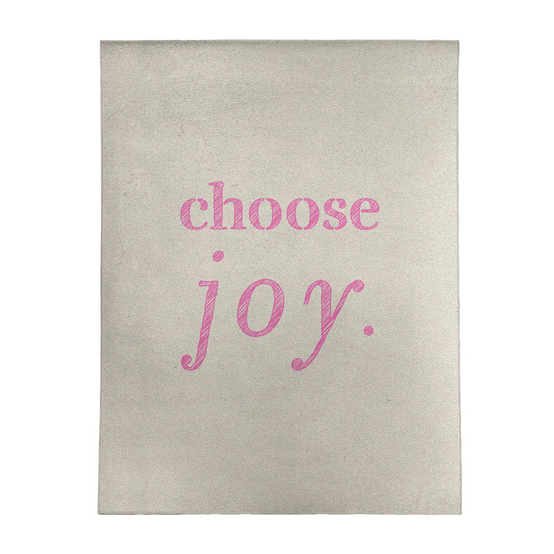 Tapis en polyester à citation manuscrite choose joy, Rectangle 5 pi x 7 pi