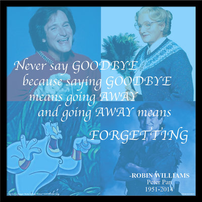 Reproduction d’art textuel sur papier « Robin Williams Tribute » de Peter Pan par Kelissa Semple