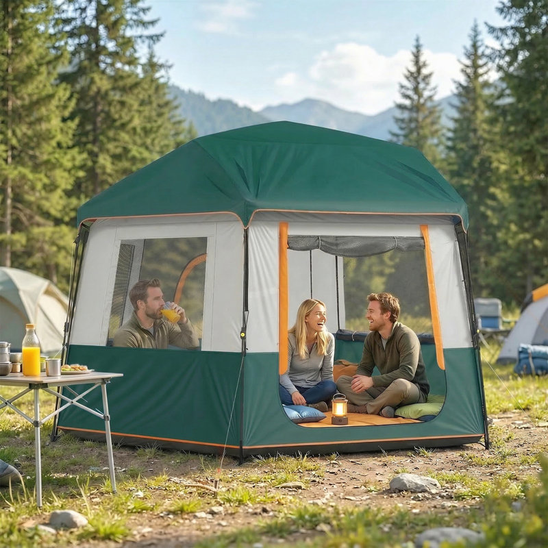 4 Person Tent, Green