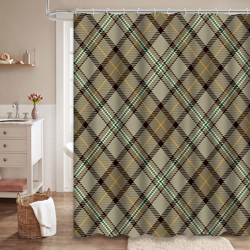 Rideau de douche Tartan, L 72 po x l 84 po