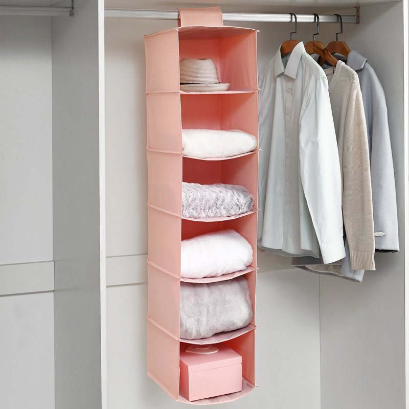 Hanging Sweater Shelves - TUSK® College Storage - Rose Quartz