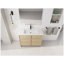 Meuble-lavabo autoportant de 42 po avec lavabo en résine, 2 portes d'armoire à fermeture en douceur, fabrication en contreplaqué, chêne Dune