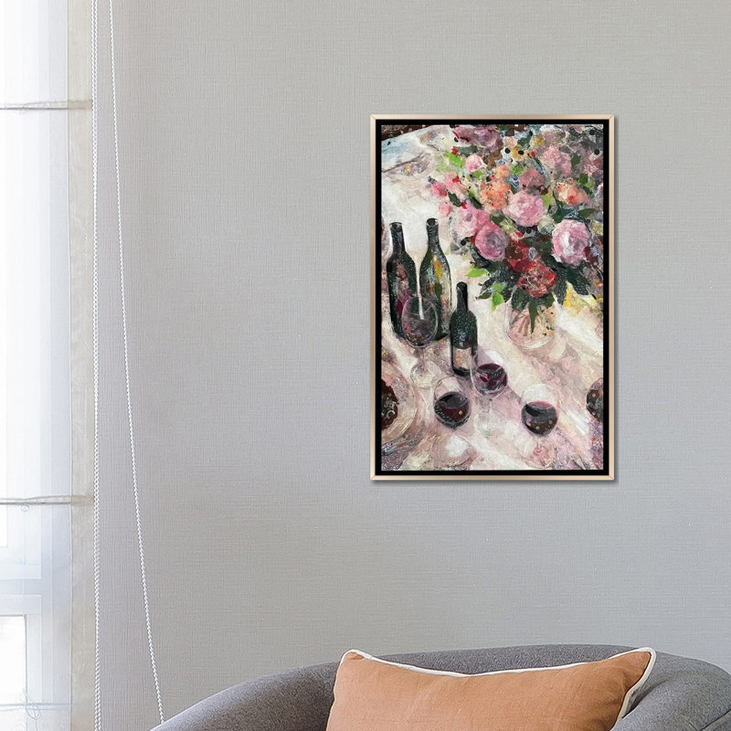 La Dolce Vita - reproduction d'art murale - toile encadrée, 26 po x 18 po, Toile avec cadre, Champagne