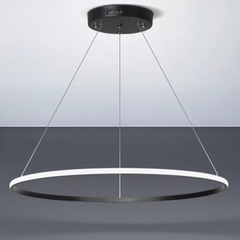 Afaan 1 - Light Chandelier LED Chandelier, 2cm H x 40cm W x 40cm D, Matte Black