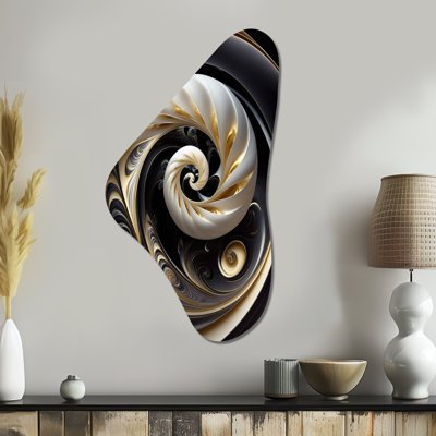 Eastbourne - Abstract Spirals Boomerang Shape Assymterical Metal Wall Art