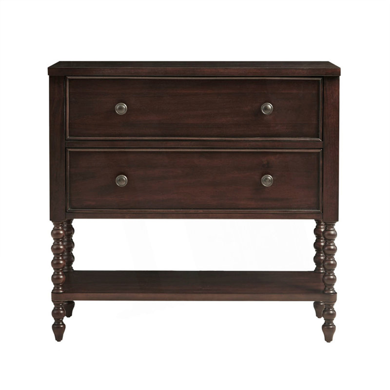 2 Drawer Accent Chest With Shelf, Morocco Brown