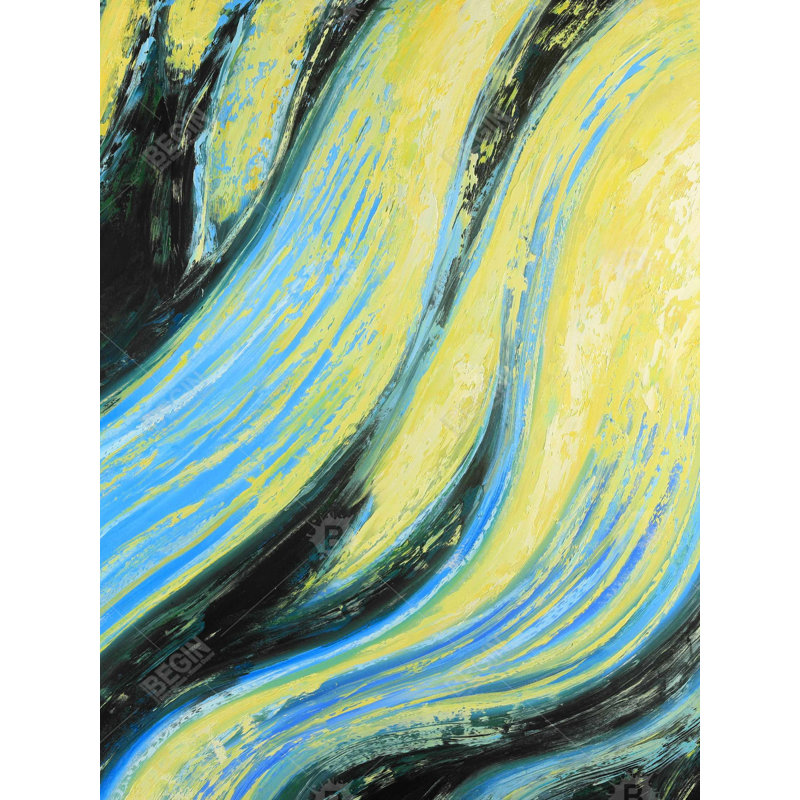 Polyester Sateen Duvet Cover, Twin Duvet, Blue Wavy Magical Liquid