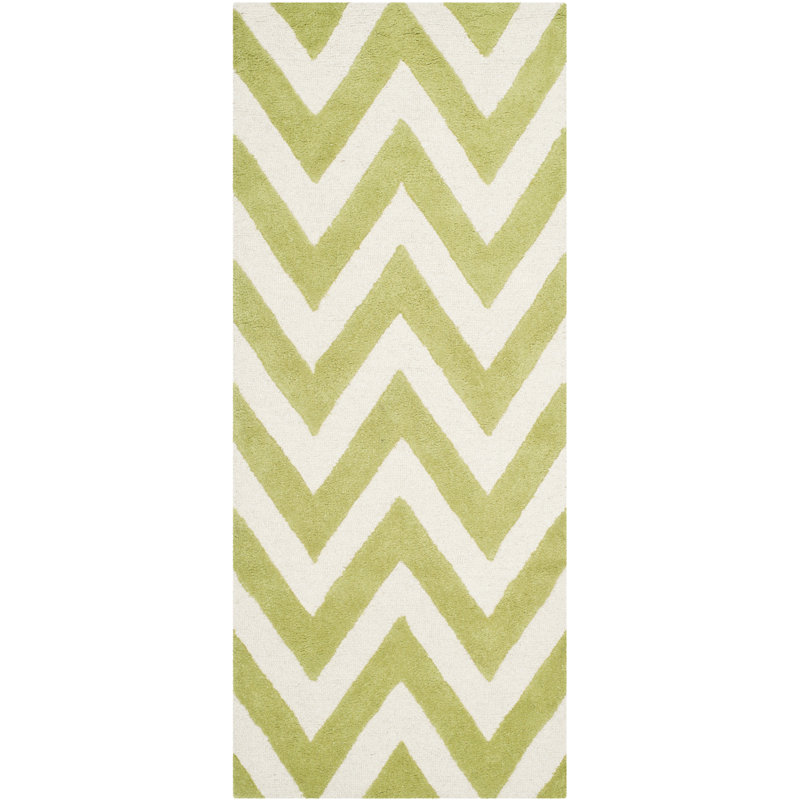 Sanyla Hand Tufted Wool Chevron Rug, Runner 2'6" x 6'