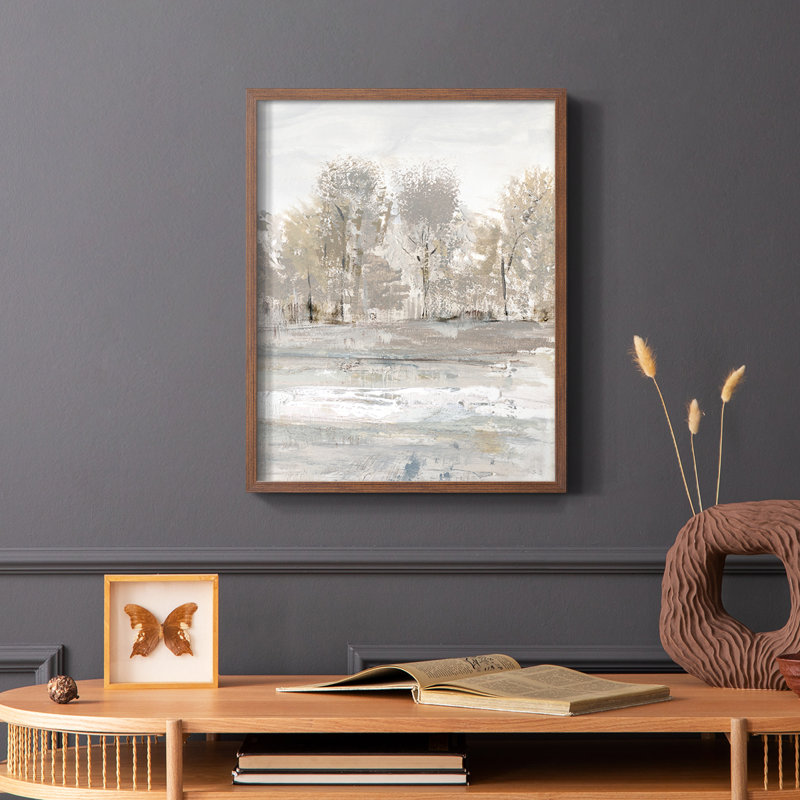 «Meadow's Edge I», reproduction encadrée - bois massif, Cadre photo brun simple, H 20 po x l 16 po