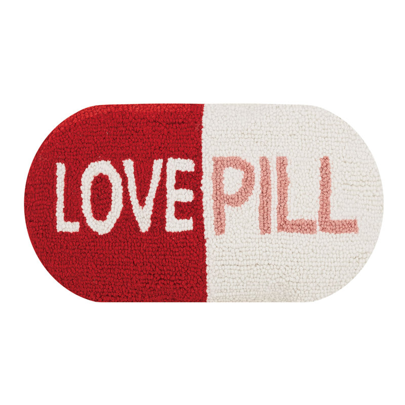 Love Pill Shaped Wool Hook Pillow