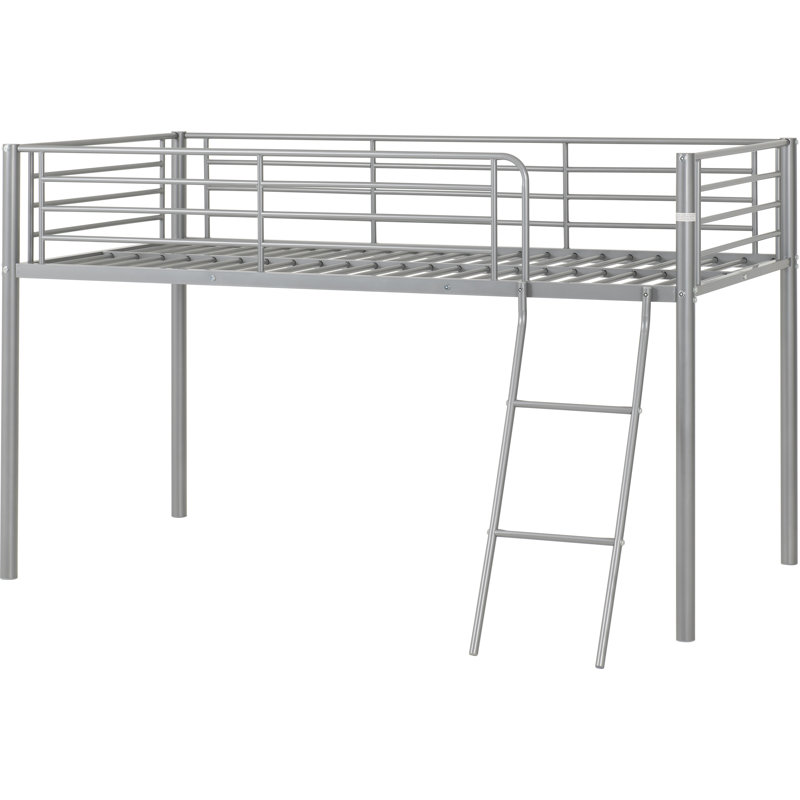 Single (3') Bed Frame Loft Bed by Isabelle & Max, Silver