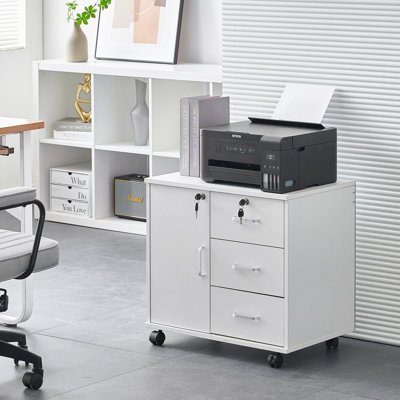 Soriano 60 cm W 3 -Drawer - Drawer Wheels / Casters included Mobile Filing Cabinet