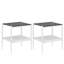 Ensemble de 3 tables basses et tables de bout, table en verre trempé avec panneau de fibres à densité moyenne, tables modernes pour le salon, verre gris-204548967