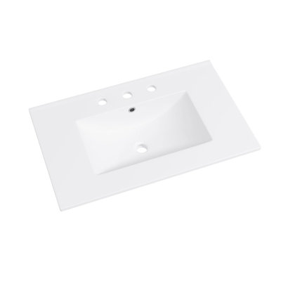  Tucson 30" W x 18.25" D Vitreous China Single Vanity Top Sink in White (Sink Only, No Vanity)