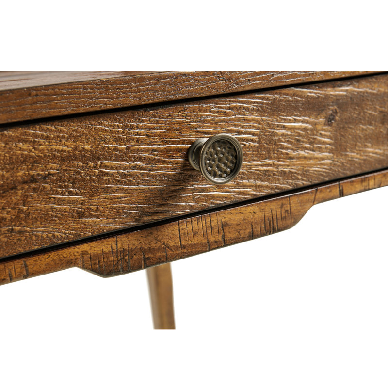 Casually Country Solid Wood End Table, Walnut Country Farmhouse