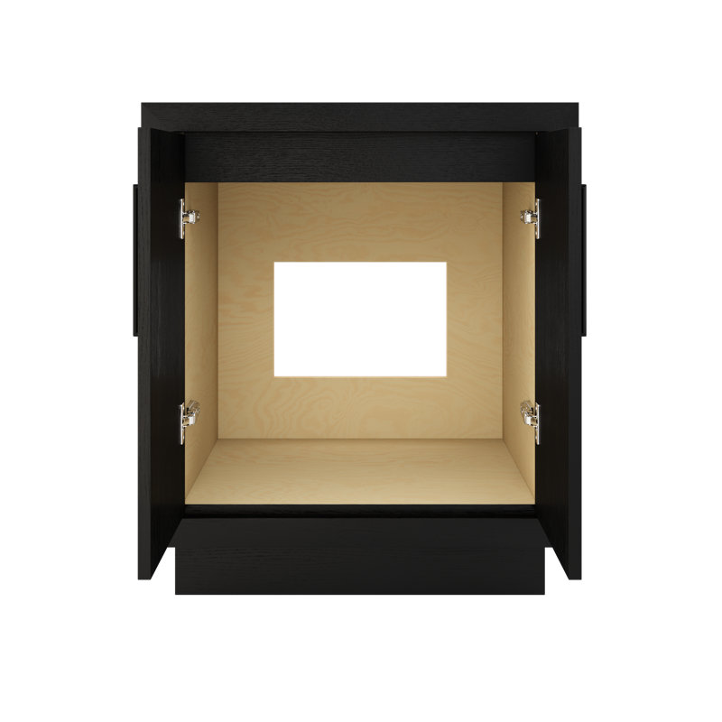 Meuble-lavabo simple Avalon, 30", Noir classique, Noir mat
