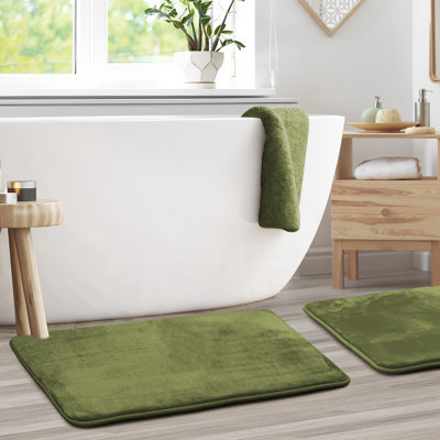Steph Luxury Ultra Soft and Absorbent Memory Foam Bath Rug Set with Non-Slip Backing