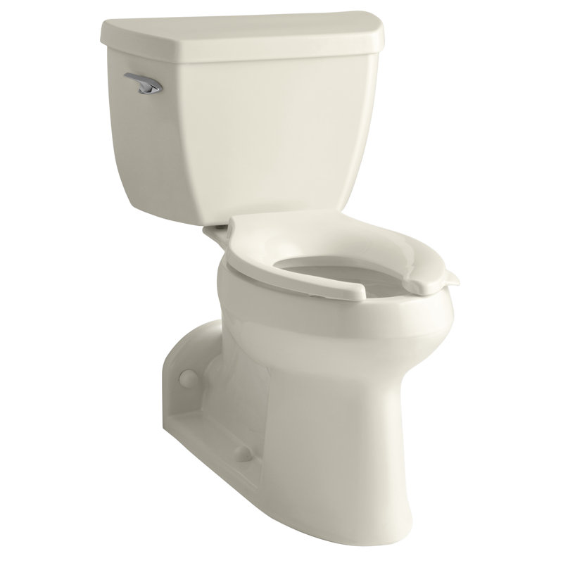 Toilette allongée deux pièces Barrington 1,0 GPF avec technologie de chasse à pression Lite, Amande, Côté gauche