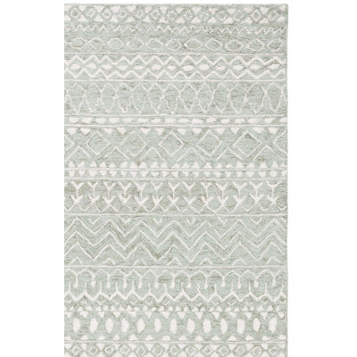 Micro-Loop Hand Tufted Wool & Cotton Geometric Rug