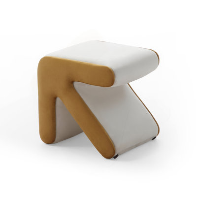 Tabouret rembourré en velours avec tabouret et repose-pieds