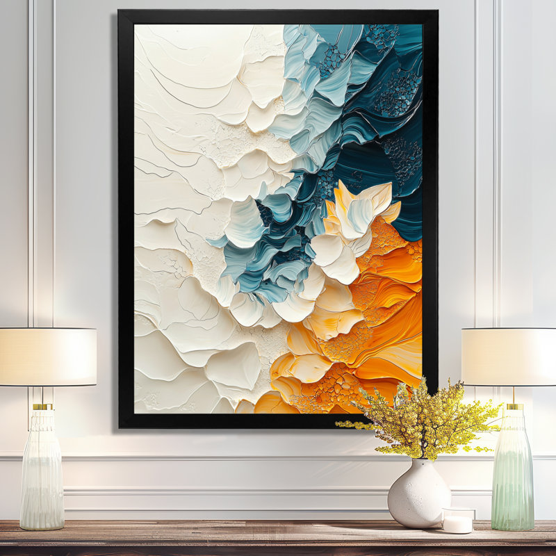 Omeka - Abstract Canvas Wall Art, Noir, noir, noir, noir, H 20 po x l 12 po, Reproduction encadrée d'une seule photo