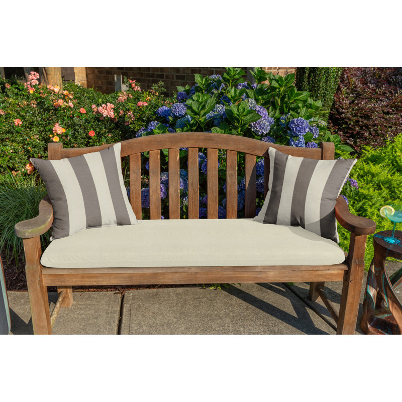 Casual Cushion Patterned Sunbrella® Fabric 1-Piece Indoor/Outdoor Square Throw Pillow, 15"W x 15"L, Maxim Cocoa, 15"H x 15"W