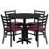 Jinnie 36'' Round Laminate Table Set with X-Base and 4 Ladder Back Metal Chairs