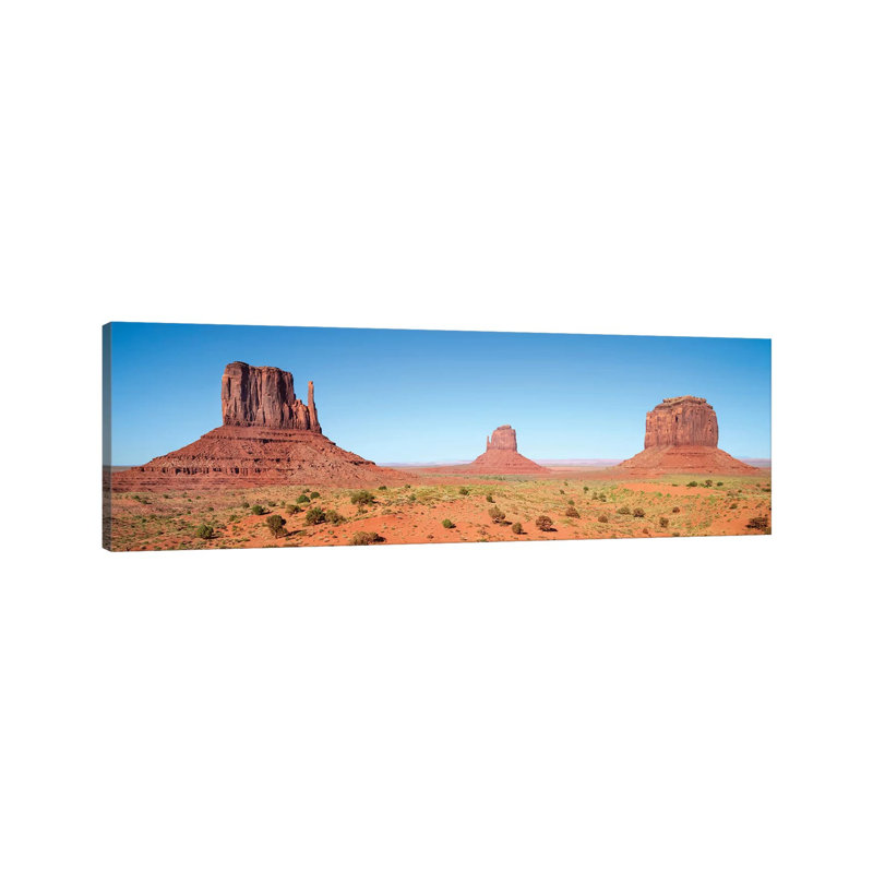 Fascinating Monument Valley Panoramic View by Melanie Viola - Wrapped Canvas Panoramic Print