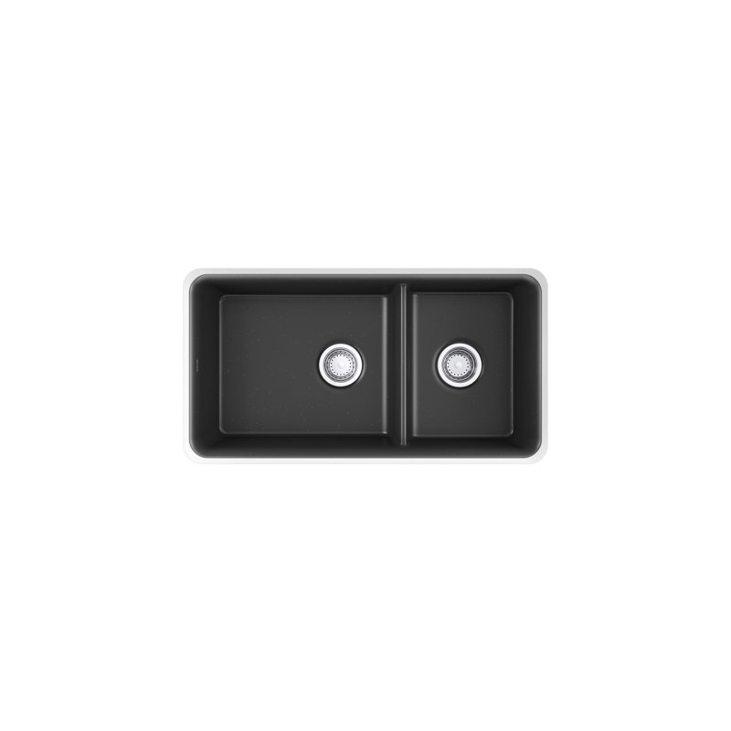 Gunnison 33.5'' L Double Basin Kitchen Sink, Black