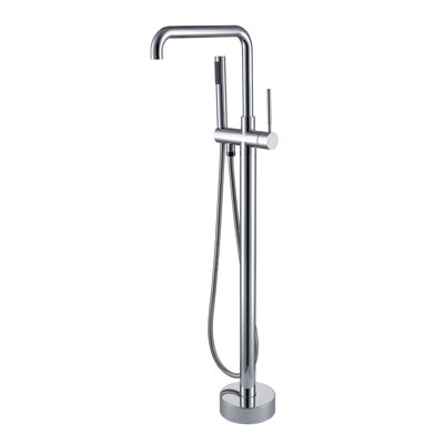 Robinet de baignoire autoportant à poignée simple avec douche à main Topcraft, chrome