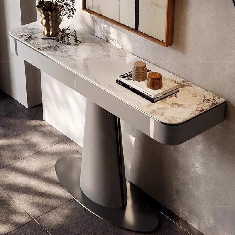 Console en pierre frittée de style moderne, H 33,4 po x l 47,2 po x P 13,7 po