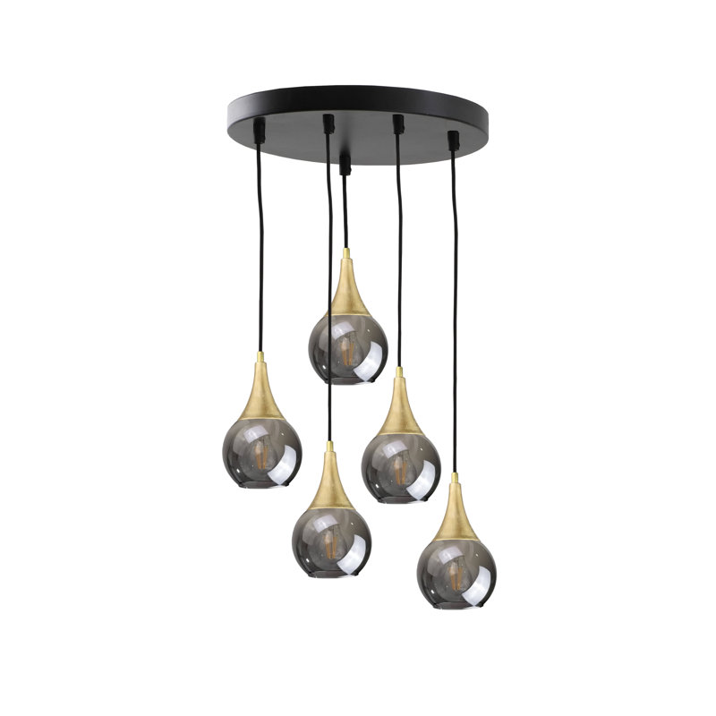 Creekmore 5 - Light Cluster Pendant, Grey, Black/Gold