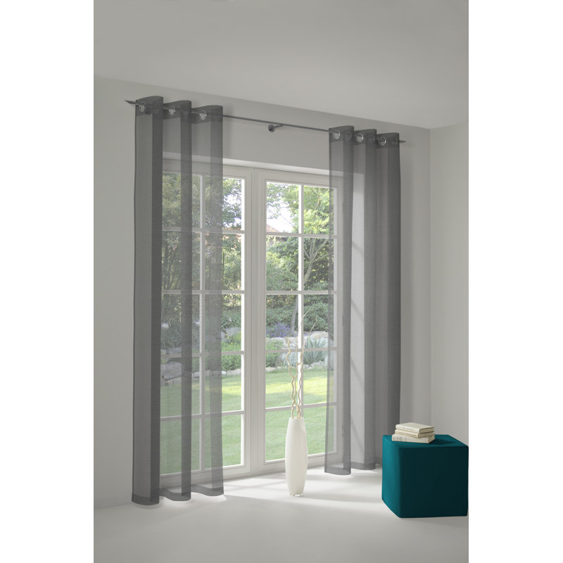Peck Eyelet Room Darkening Single Curtain, 142cm Width x 150cm Drop, Grey