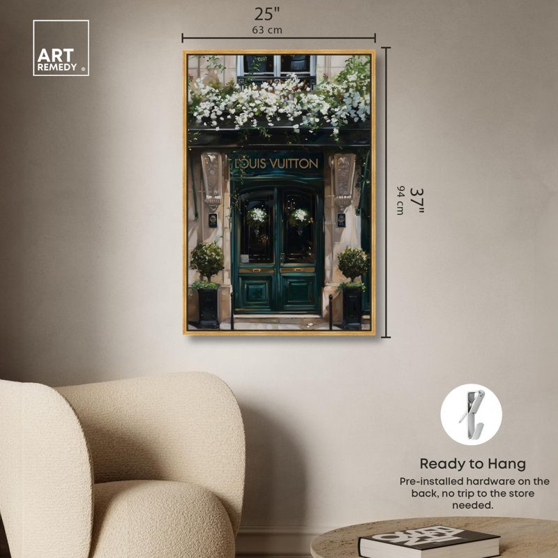 «Spring Emerald Store Canvas Fashion and Glam» par Spring , H 37 po x l 25 po, Cadre flottant doré