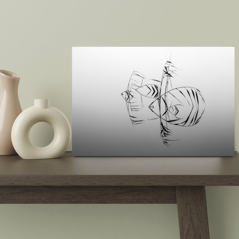 Contemporary Art Minimalist Peaceful Serene Horse Landscape Nature Wall Art - Wrapped Canvas Print, 45.72 cm H x 30.48 cm W