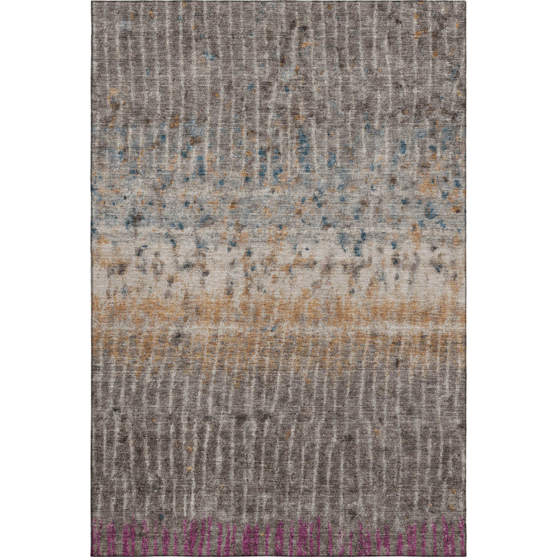 Premium Machine Washable Mayfield AMF2406 Striped Rug, 8' x 10', Taupe