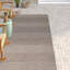 Tapis rayé ivoire / anthracite en coton tissé à plat à la main Bester-19562459