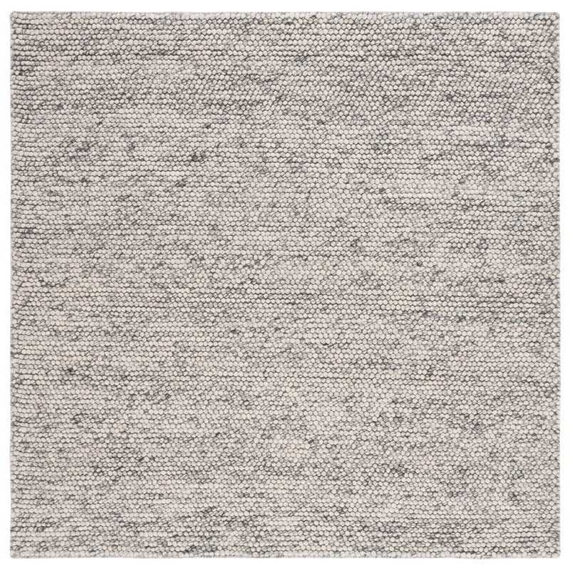Elle Handmade Light Grey / Ivory Rug, Square 6'