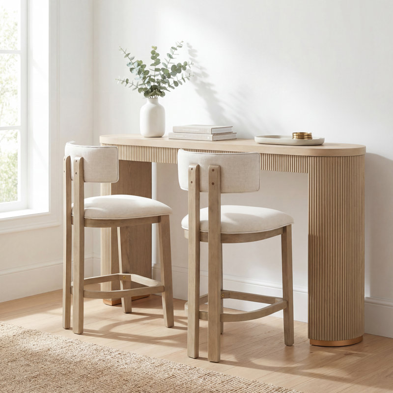 Ensemble de table de salle à manger à hauteur de comptoir 2 personnes Dominguez, Light Ash, Beige/Light Ash