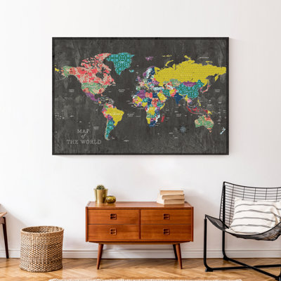 Carte colorée - reproduction sur toile tendue