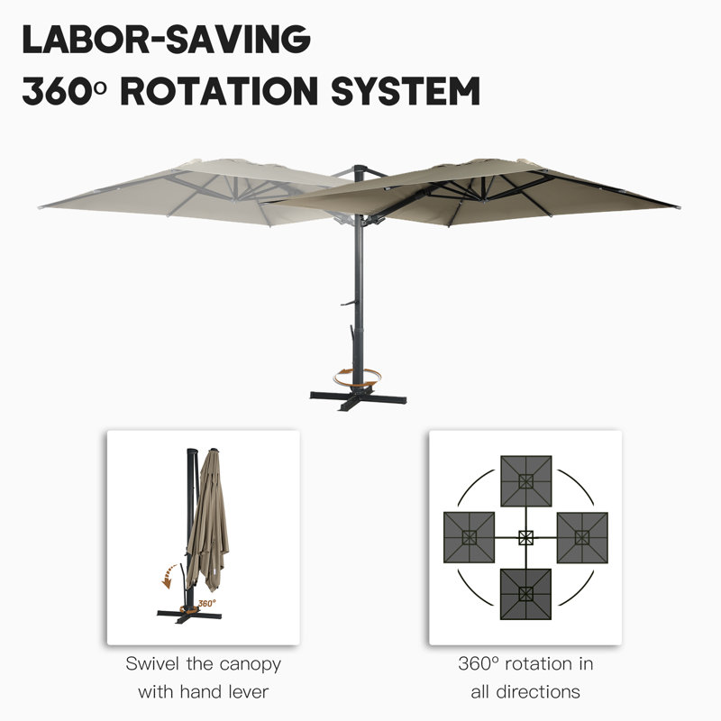 Parasol carré 10 * 10ft, Brun clair