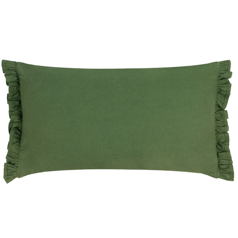 Bonjour Abstract Green Rectangular Throw Pillow Cover