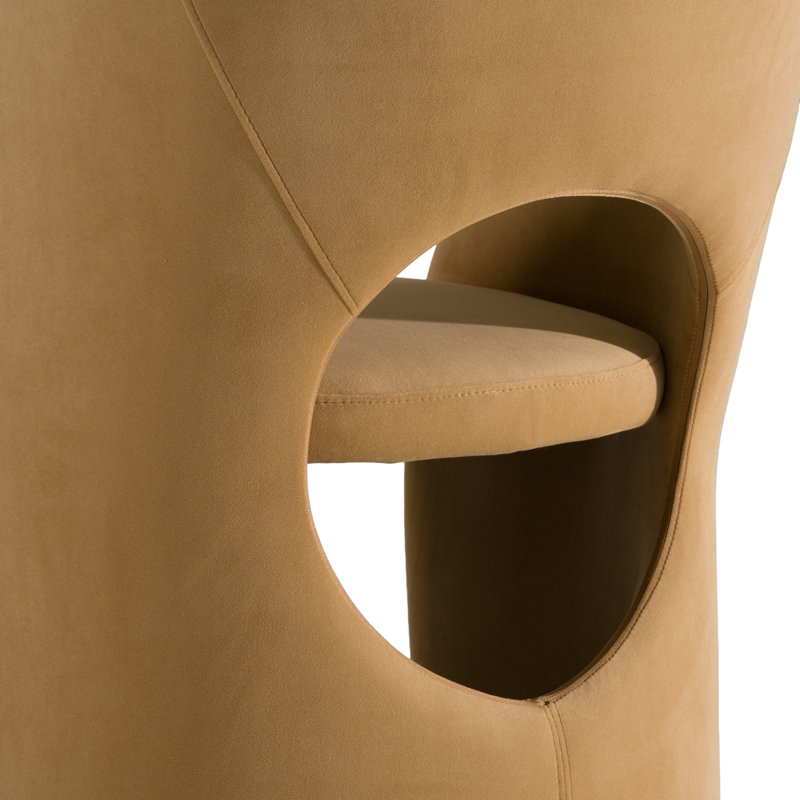 Chaise avec accoudoirs entièrement rembourrée Hama, Brun clair