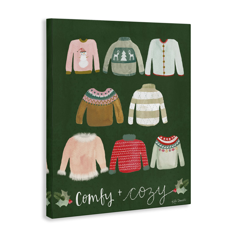 "Comfy & Cozy Swillers", art mural sur toile par Katie Doucette, H 48 po x l 36 po