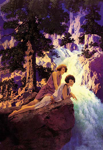 Reproduction d’art graphique sur toile, "waterfall" par maxfield parrish